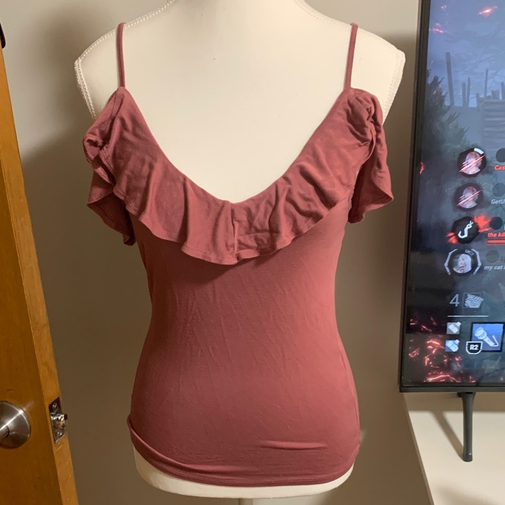 Garage Dusty Rose Ruffled Camisole